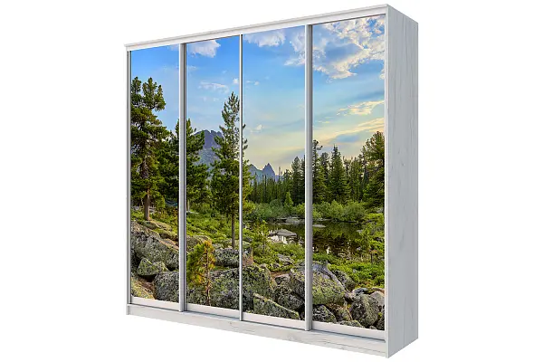 картинка Шкаф-купе 4-х дверный с фотопечатью Природа Урала от магазина КУПИ КУПЕ